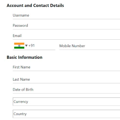 registration forms